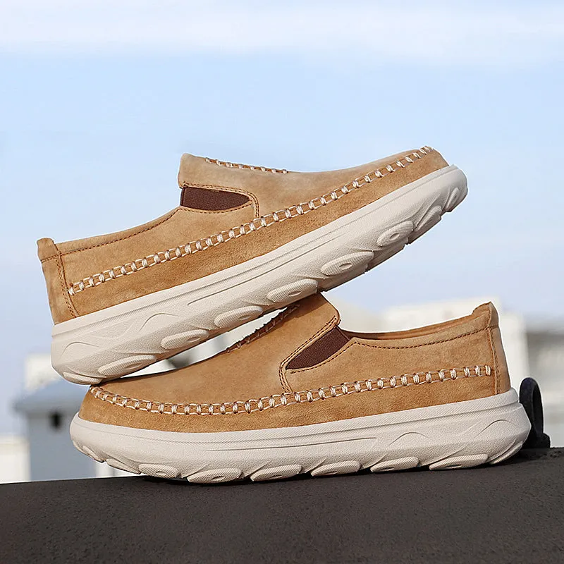 Men's Genuine Leather Lightweight Casual Shoes Comfortable Driving Shoes