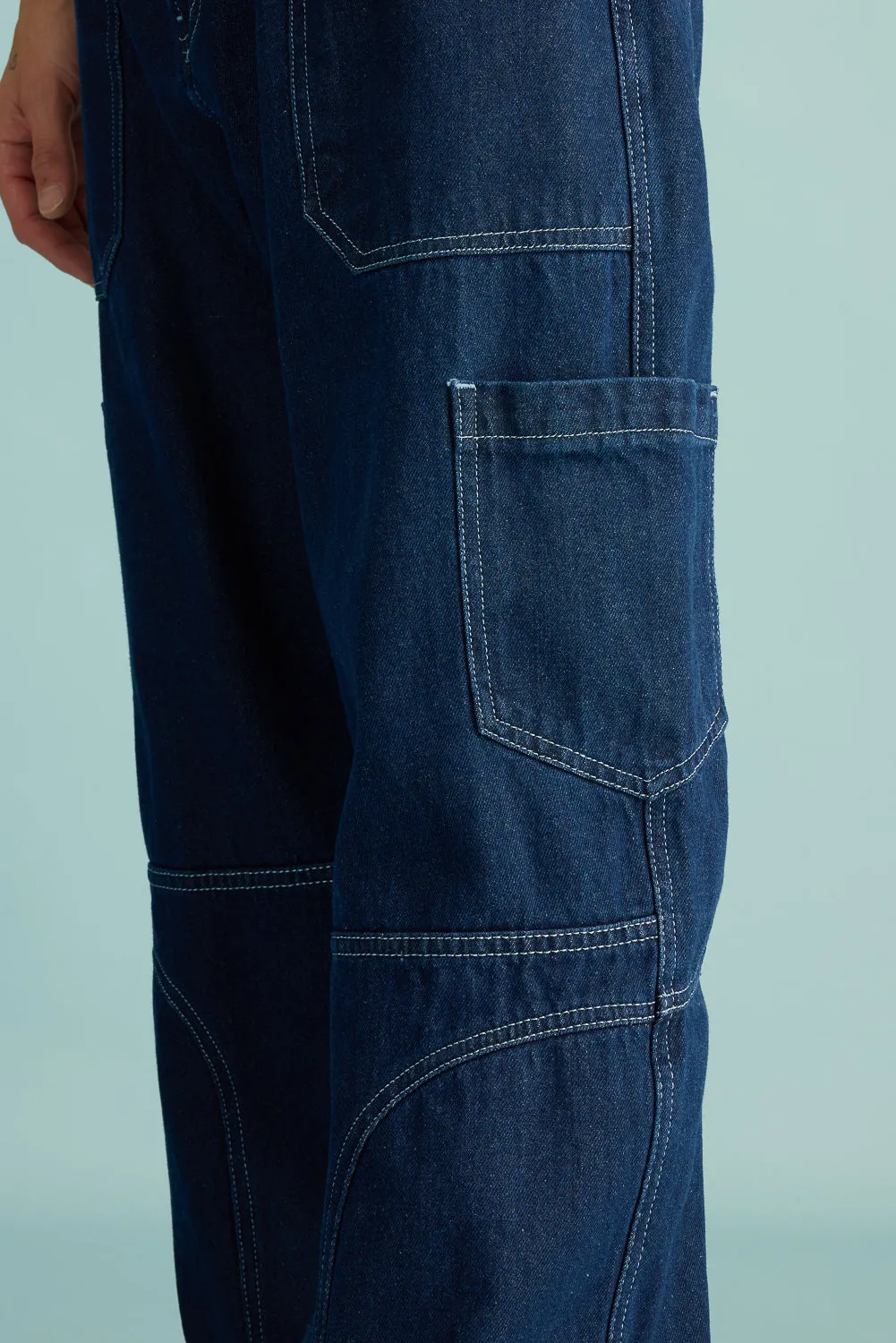 Men's Ocean Contrast Seam Cargo Jeans