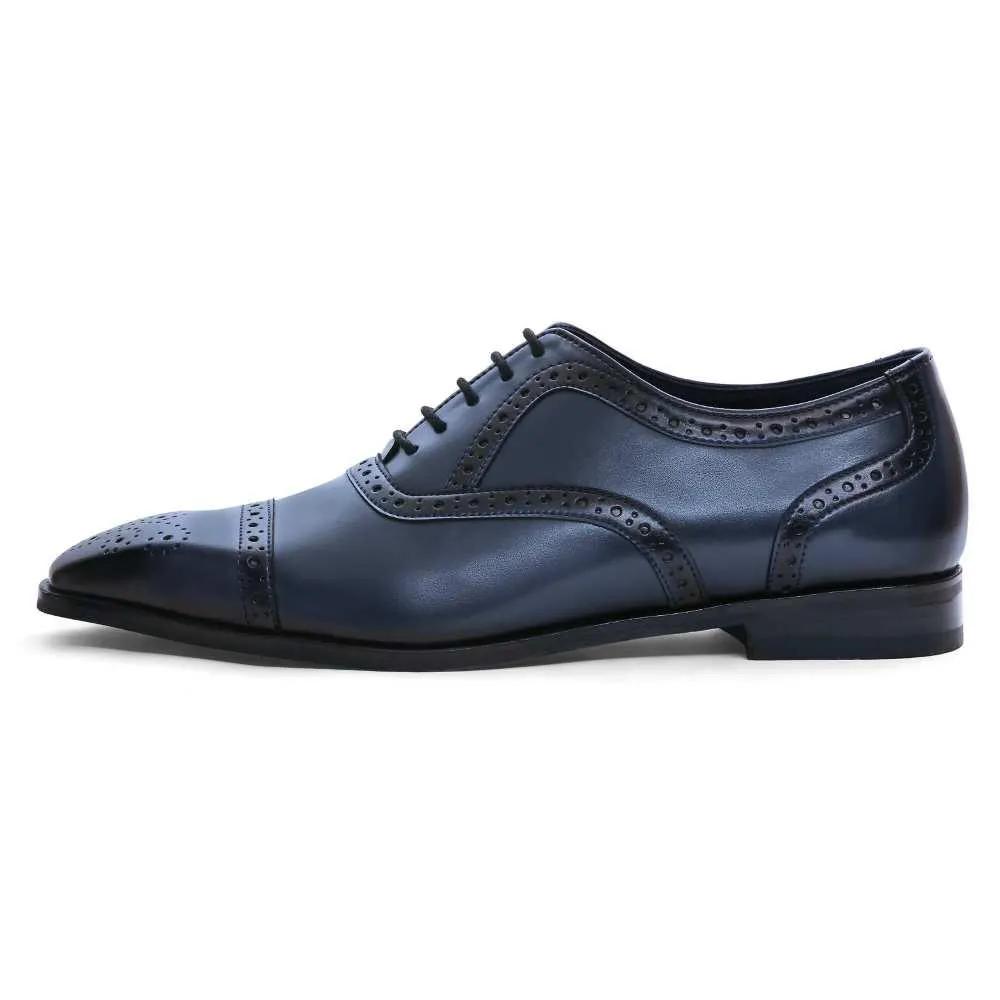 Merlin - Blue Brogue Oxford Lace-Up