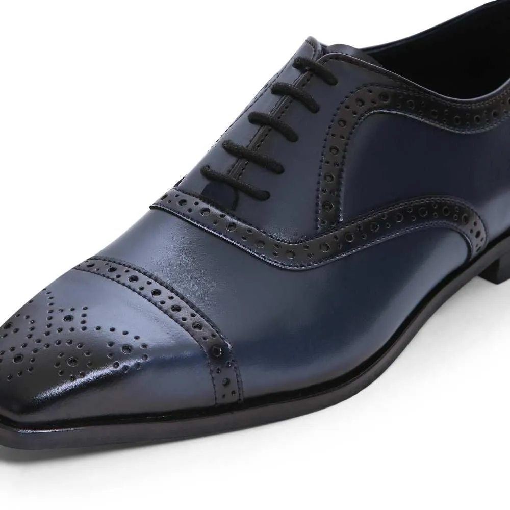 Merlin - Blue Brogue Oxford Lace-Up