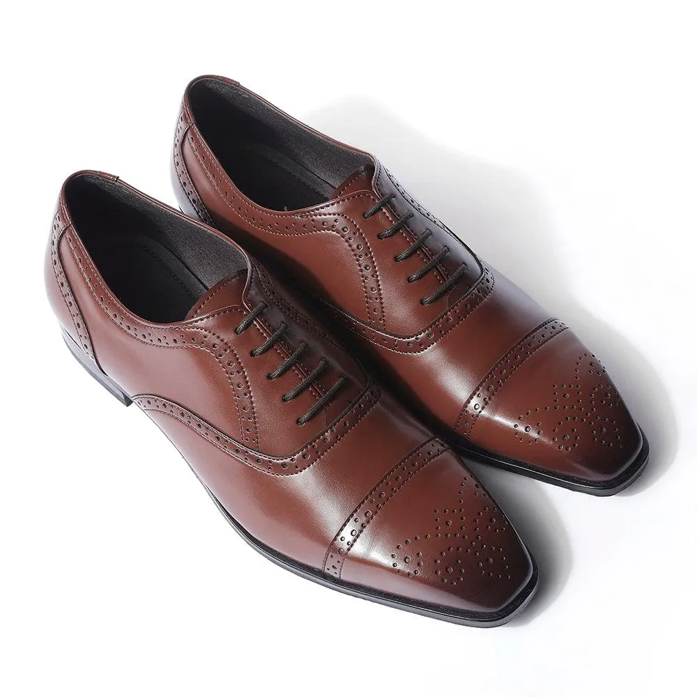 Merlin - Tan Brogue Oxford Lace-ups