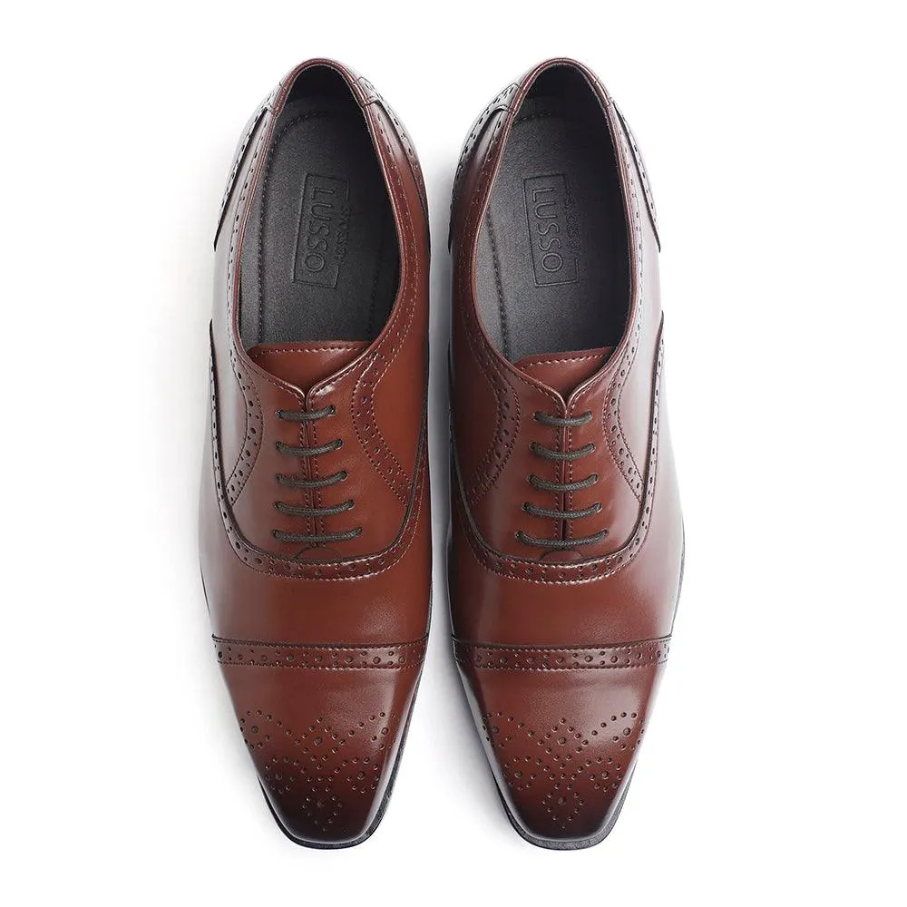 Merlin - Tan Brogue Oxford Lace-ups