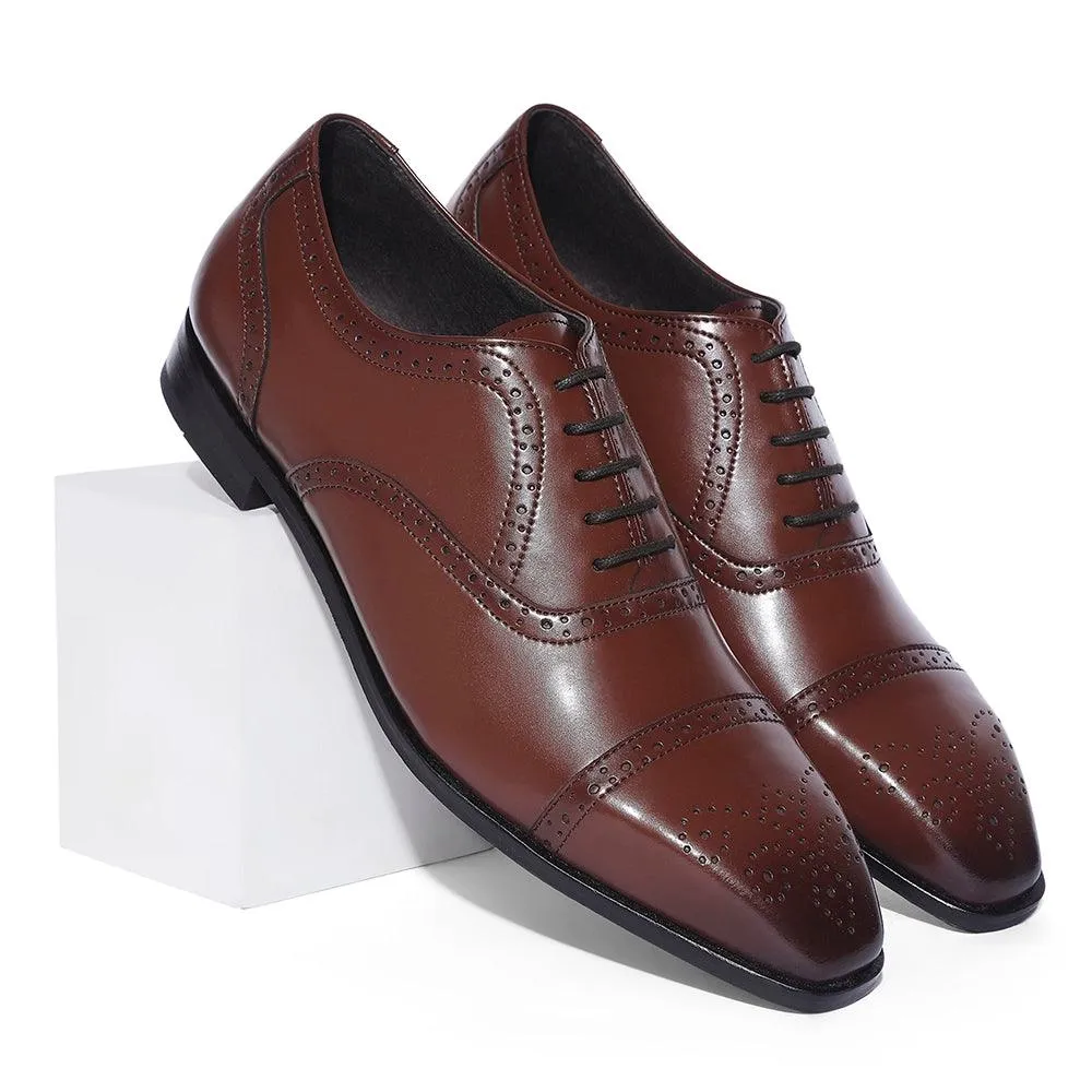 Merlin - Tan Brogue Oxford Lace-ups