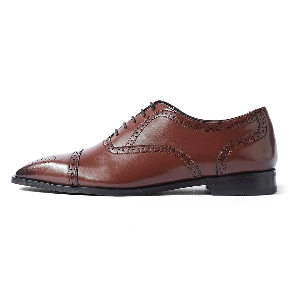 Merlin - Tan Brogue Oxford Lace-ups