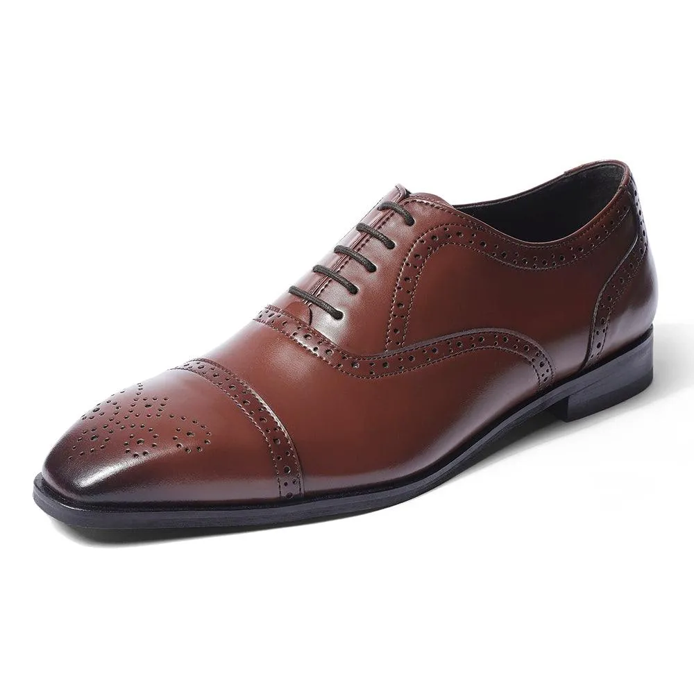 Merlin - Tan Brogue Oxford Lace-ups