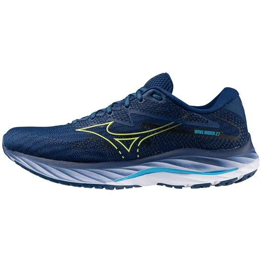 Mizuno | Wave Rider 27 | Men's | Navy Peony/Sharp Green