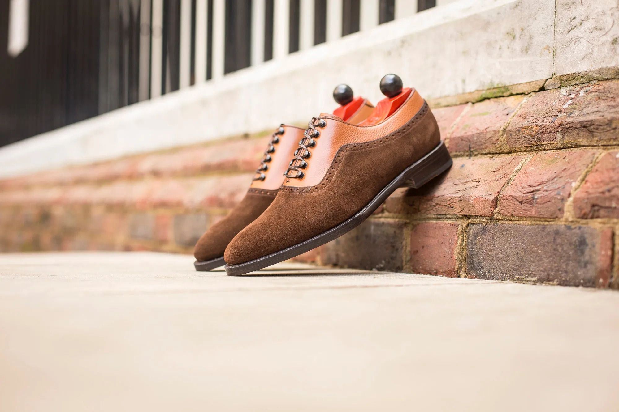 Mukilteo - MTO - Dark Brown Suede / Tan Soft Grain - TMG Last - Single Leather Sole