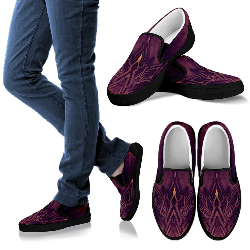 Mystical Aum Chakra Mandala - Amethyst | Men's Slip Ons | Mandalazed