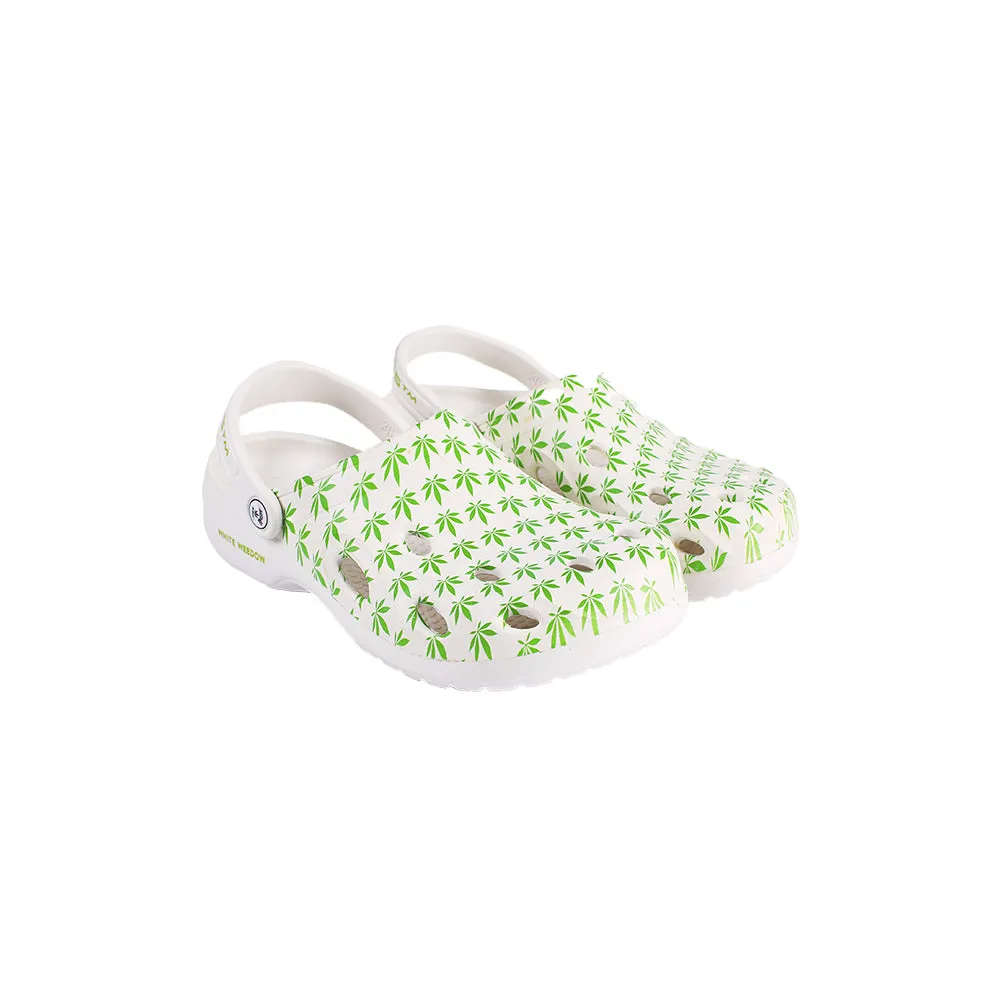 OG Kushies - Womens White Weedow Clog - 1 Pair Per Pack