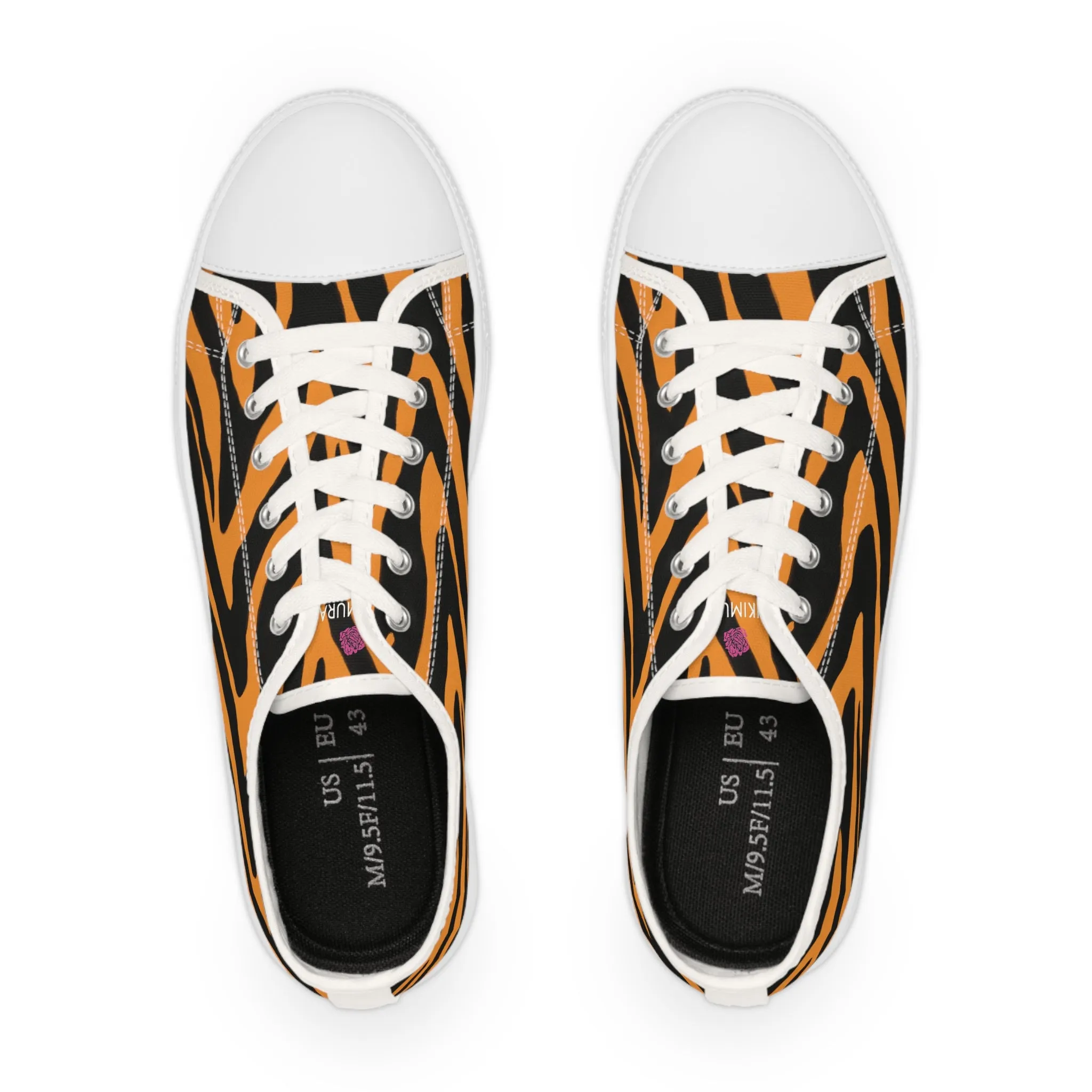 Orange Zebra Print Men's Sneakers, Best Animal Print Low Tops, Best Designer Men's Low Top Sneakers (US Size: 5-14)