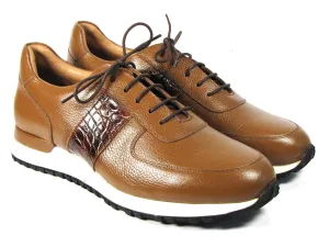 Paul Parkman Men's Leather Sneakers - Cognac