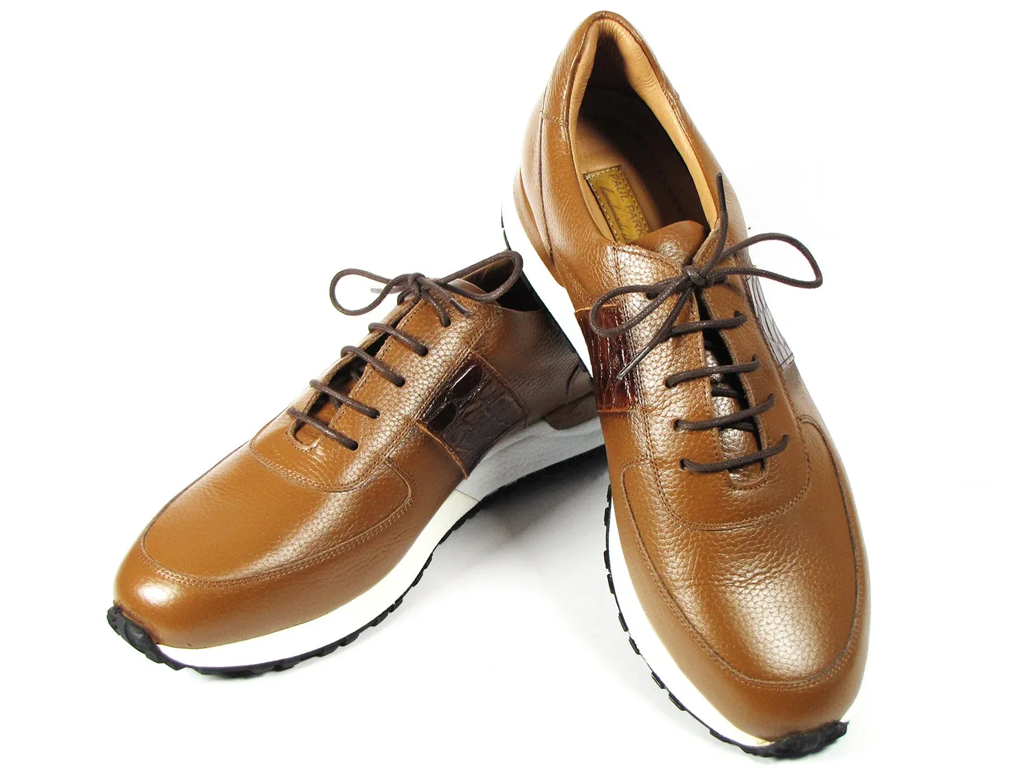 Paul Parkman Men's Leather Sneakers - Cognac