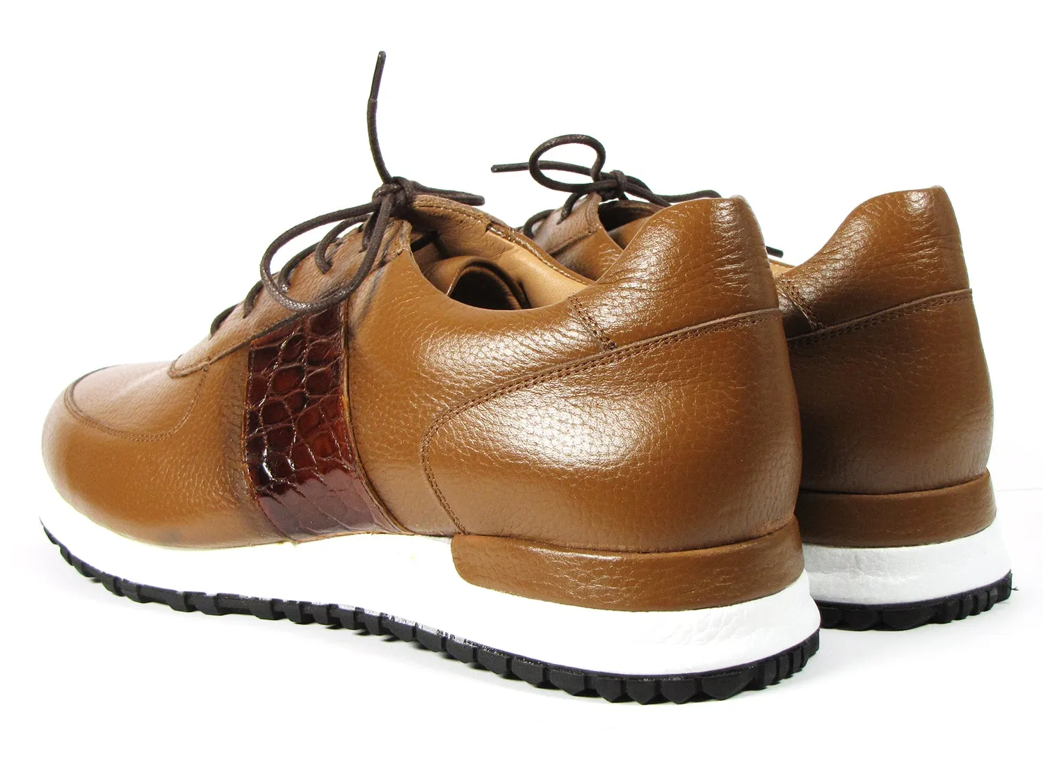 Paul Parkman Men's Leather Sneakers - Cognac