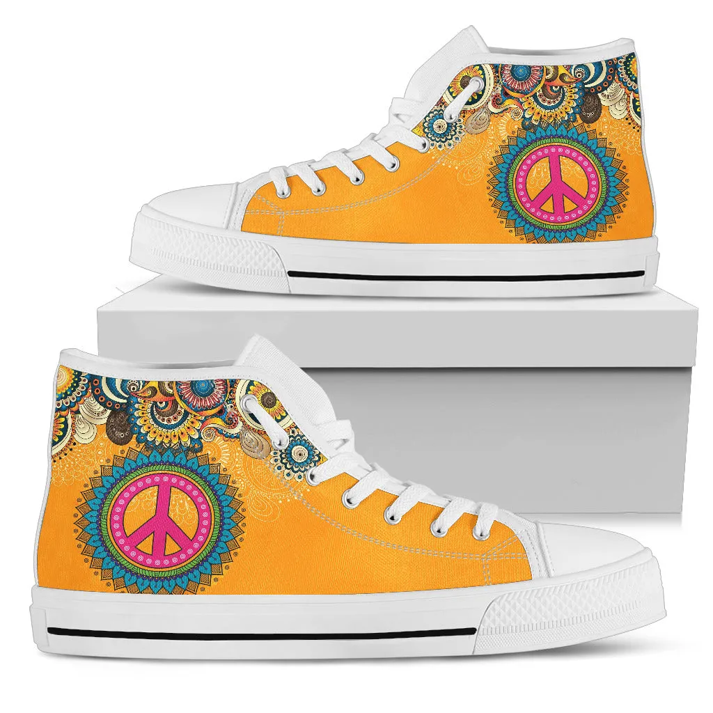 Peace Sign Women's High Top Sneakers