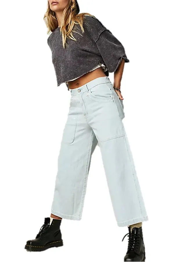 Piper Mid-rise Crop Wide-Leg Jean