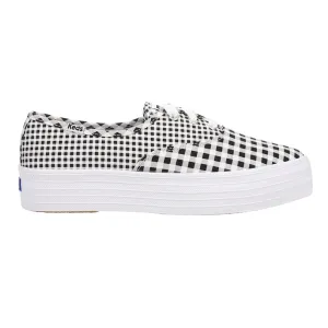 Point Canvas Gingham Platform Sneakers