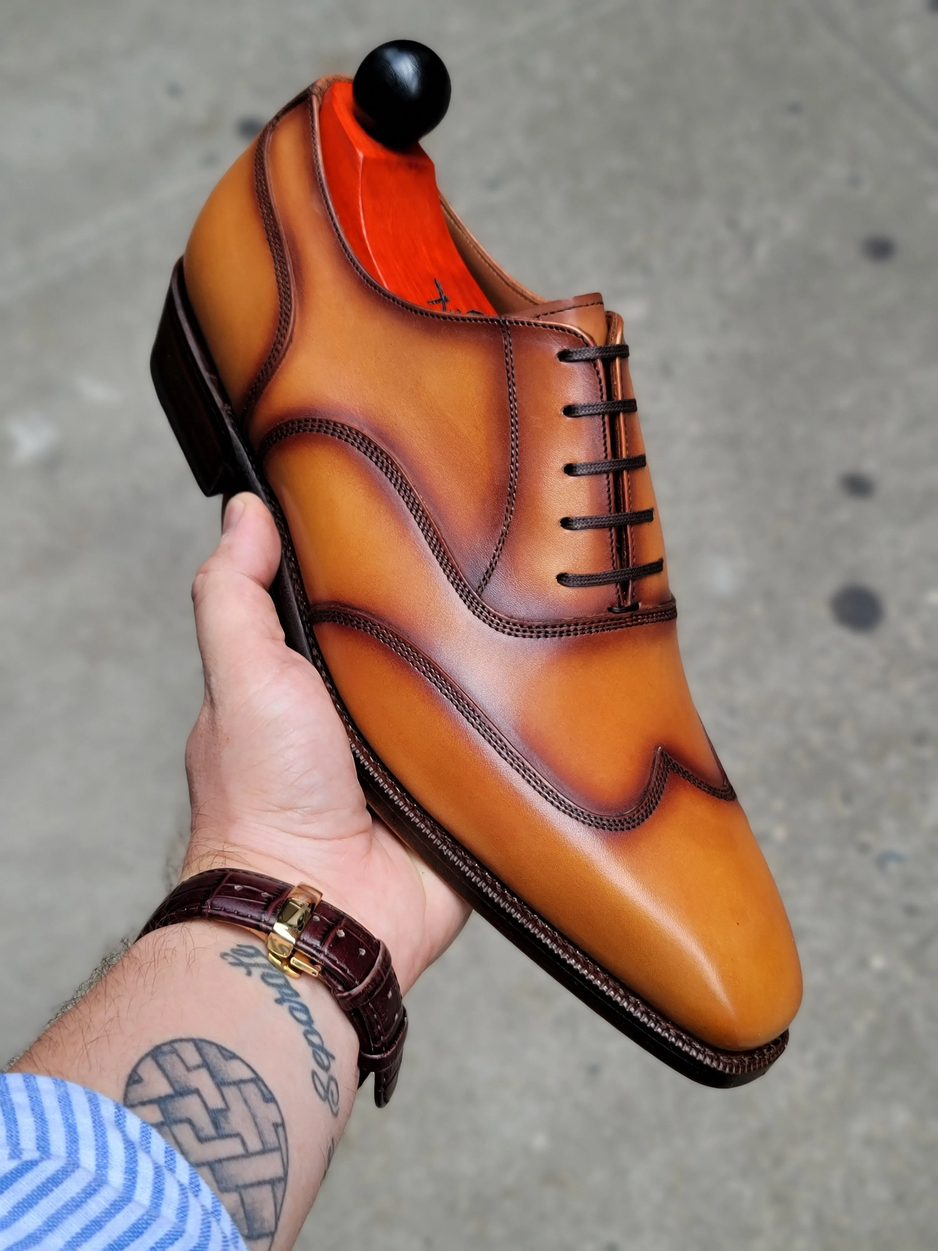 Pullman - MTO - Burnished Golden Tan Calf - LPB Last - Single Leather Sole