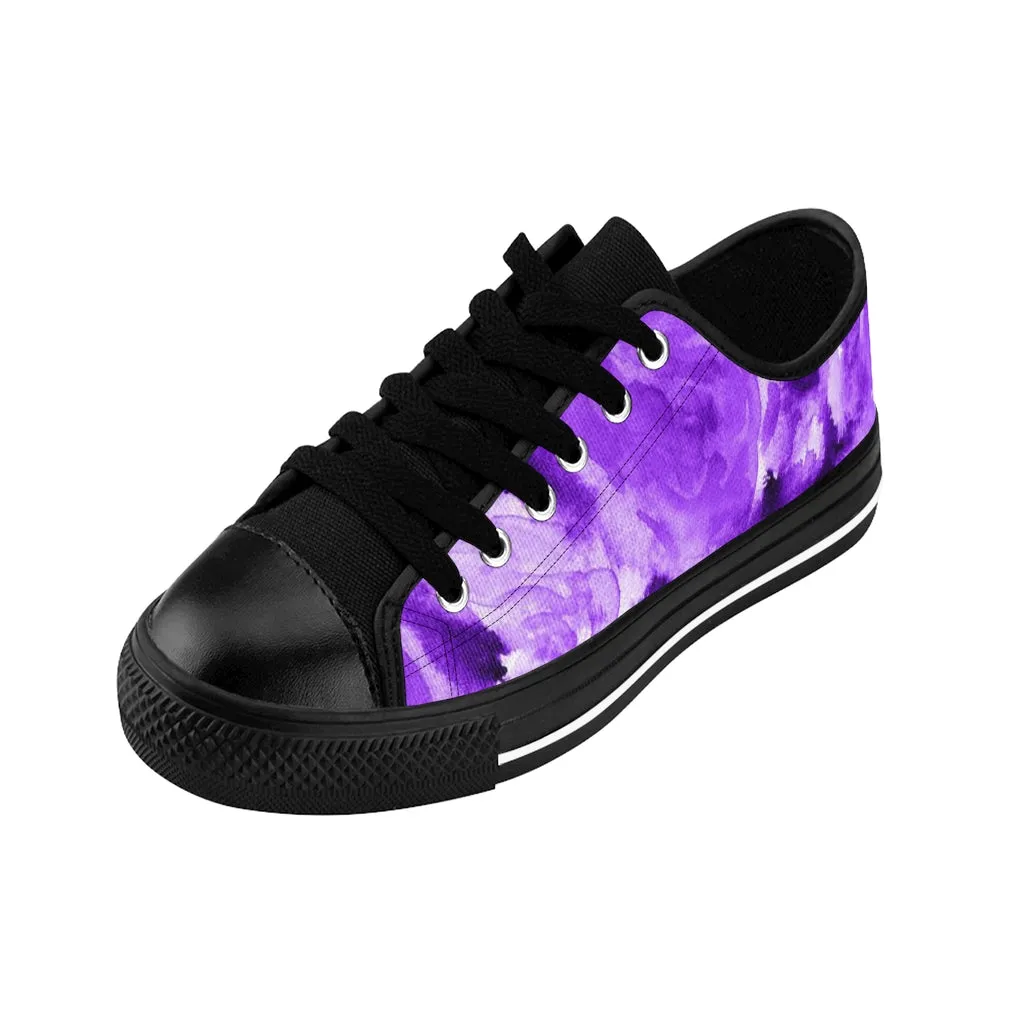 Purple Abstract Women's Sneakers, Purple Floral Print Women's Running Shoes Best Premium Low Top Sneakers Shoes