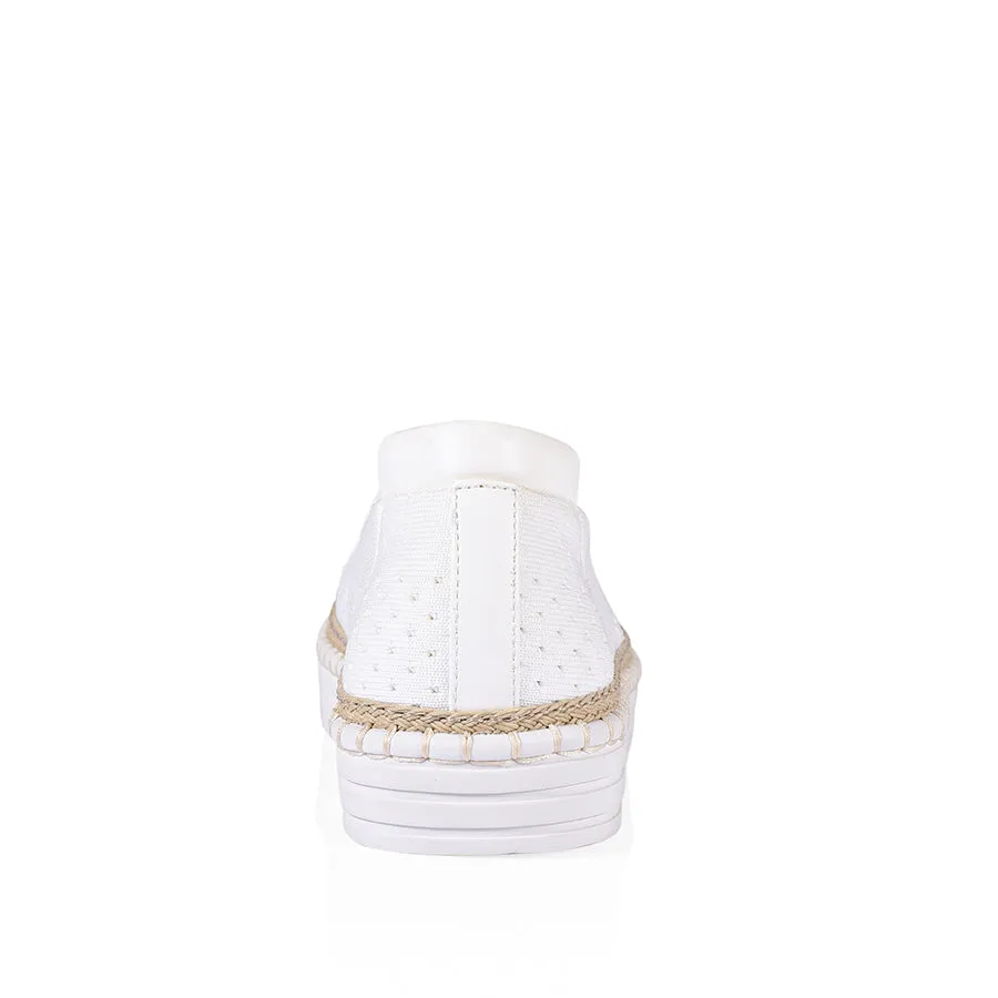 Queen Slip On Sneakers - White Knit