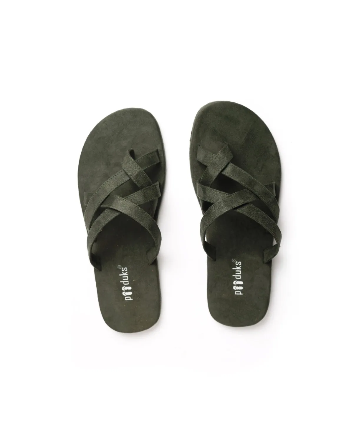 Radial Crossover Vegan Suede Slides Men