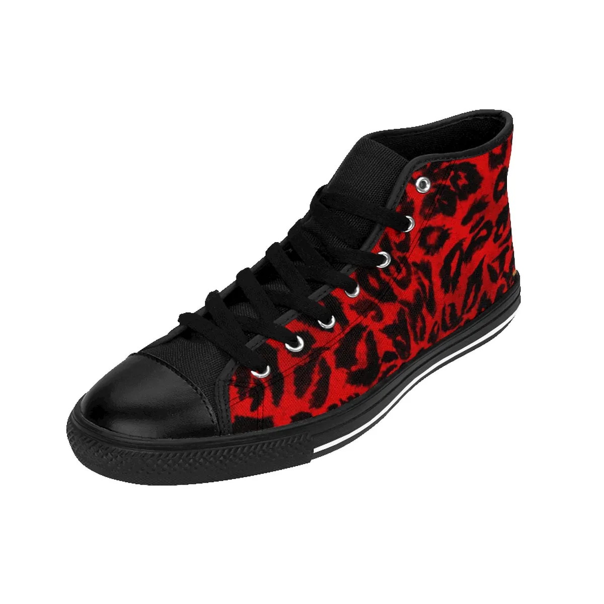 Red Leopard Men's Sneakers, Leopard Animal Print Premium High-top Fashion Sneakers Best Shoes