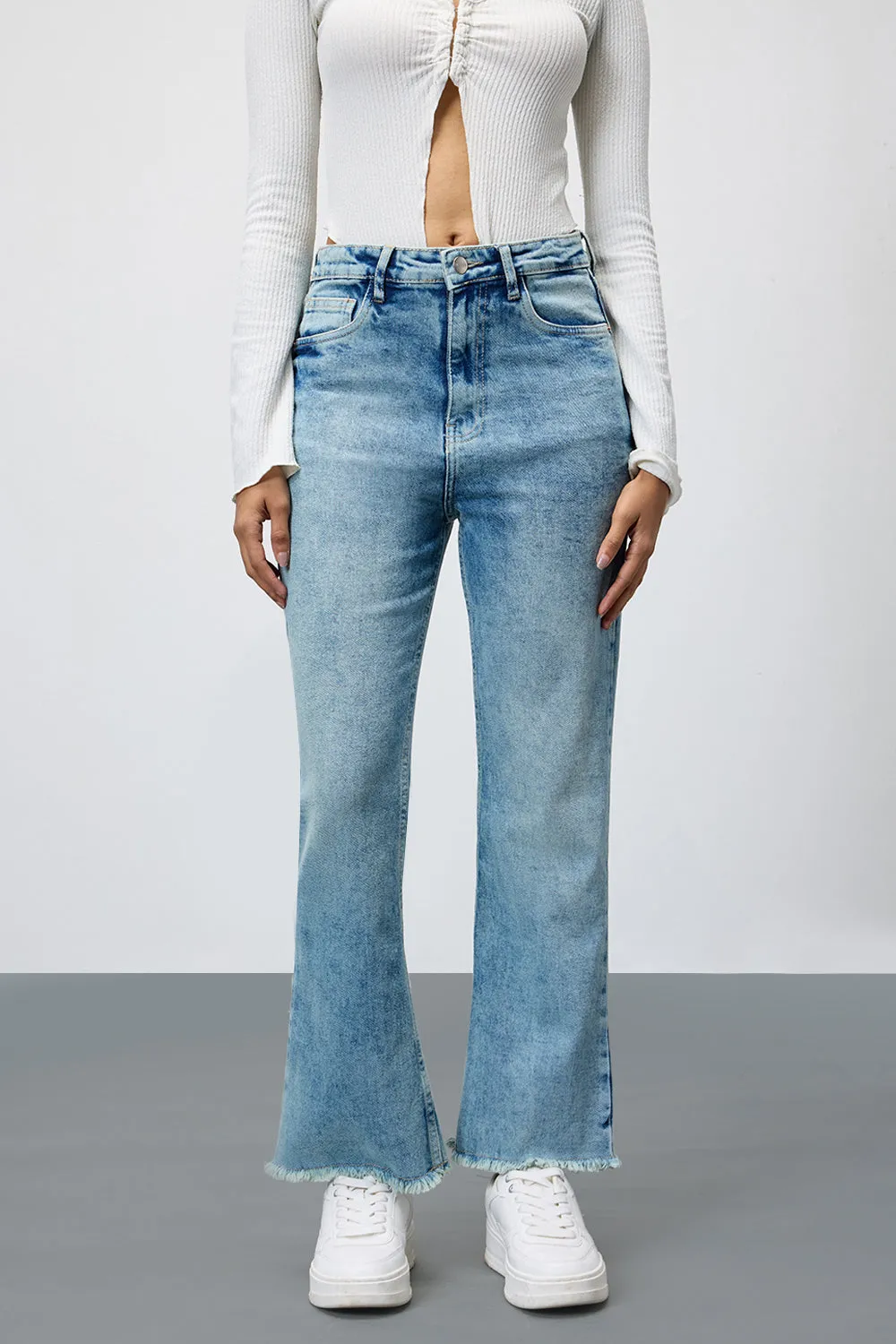 Retro Cropped Bootcut Jeans