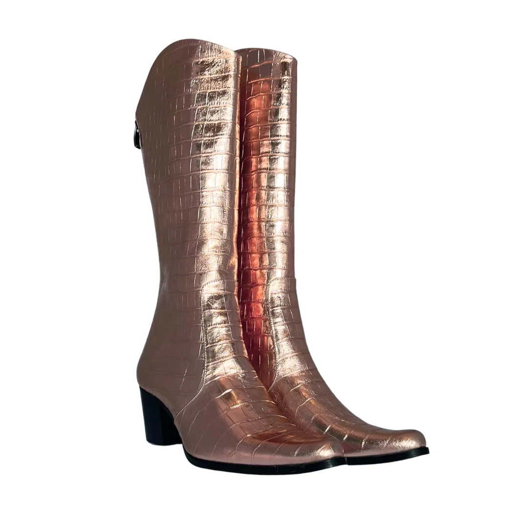 Rose Gold Metallic Modern Cowboy