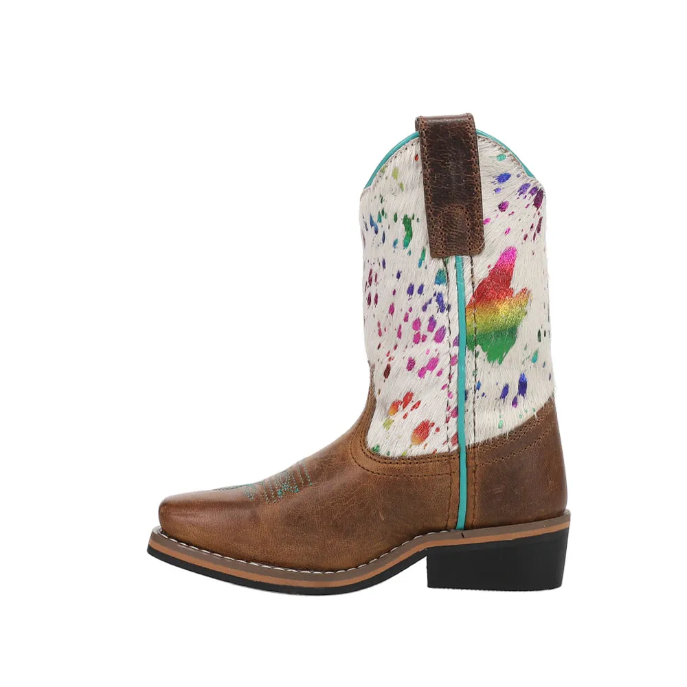 Rumi Metallic Square Toe Cowboy Boots (Little Kid-Big Kid)