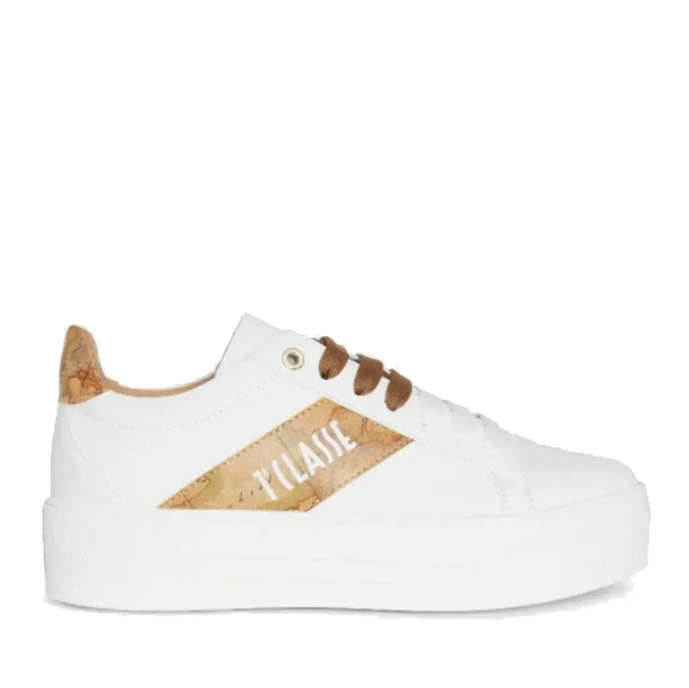 Scarpe Donna 1A Classe Alviero Martini Sneakers linea Geo Cruise in Tessuto Gommato Bianco 0294