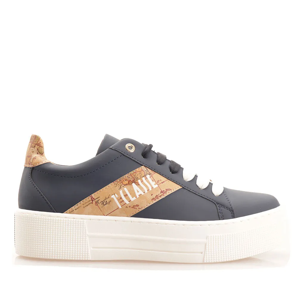 Scarpe Donna 1A Classe Alviero Martini Sneakers linea Geo Cruise in Tessuto Gommato Navy 0294