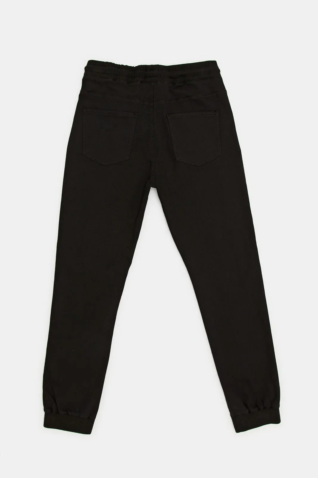 Senior Boys Black Jogger Jeans