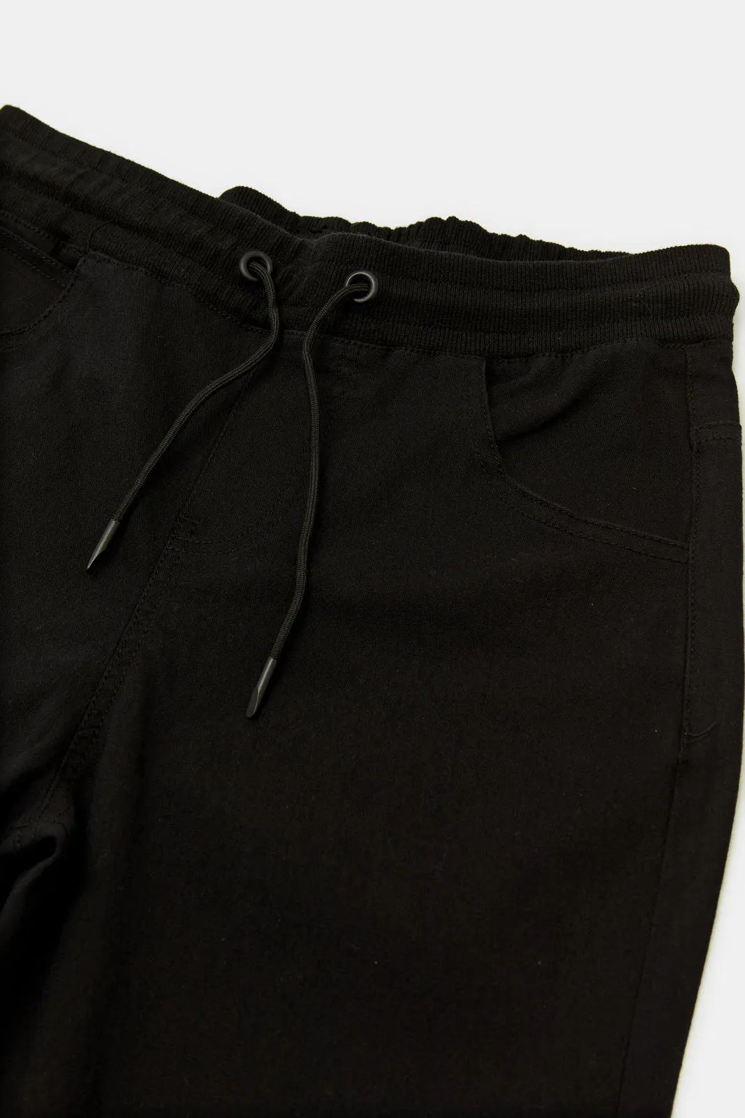 Senior Boys Black Jogger Jeans