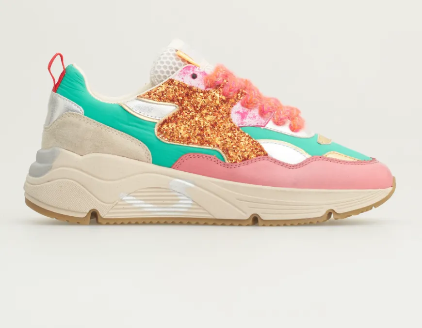 Serafini Green Pink White Malibu Sneaker