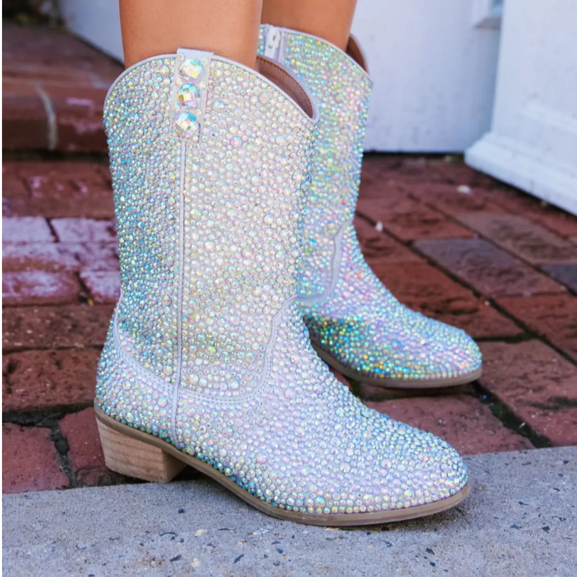 Silver Crystal Cowgirl Boots