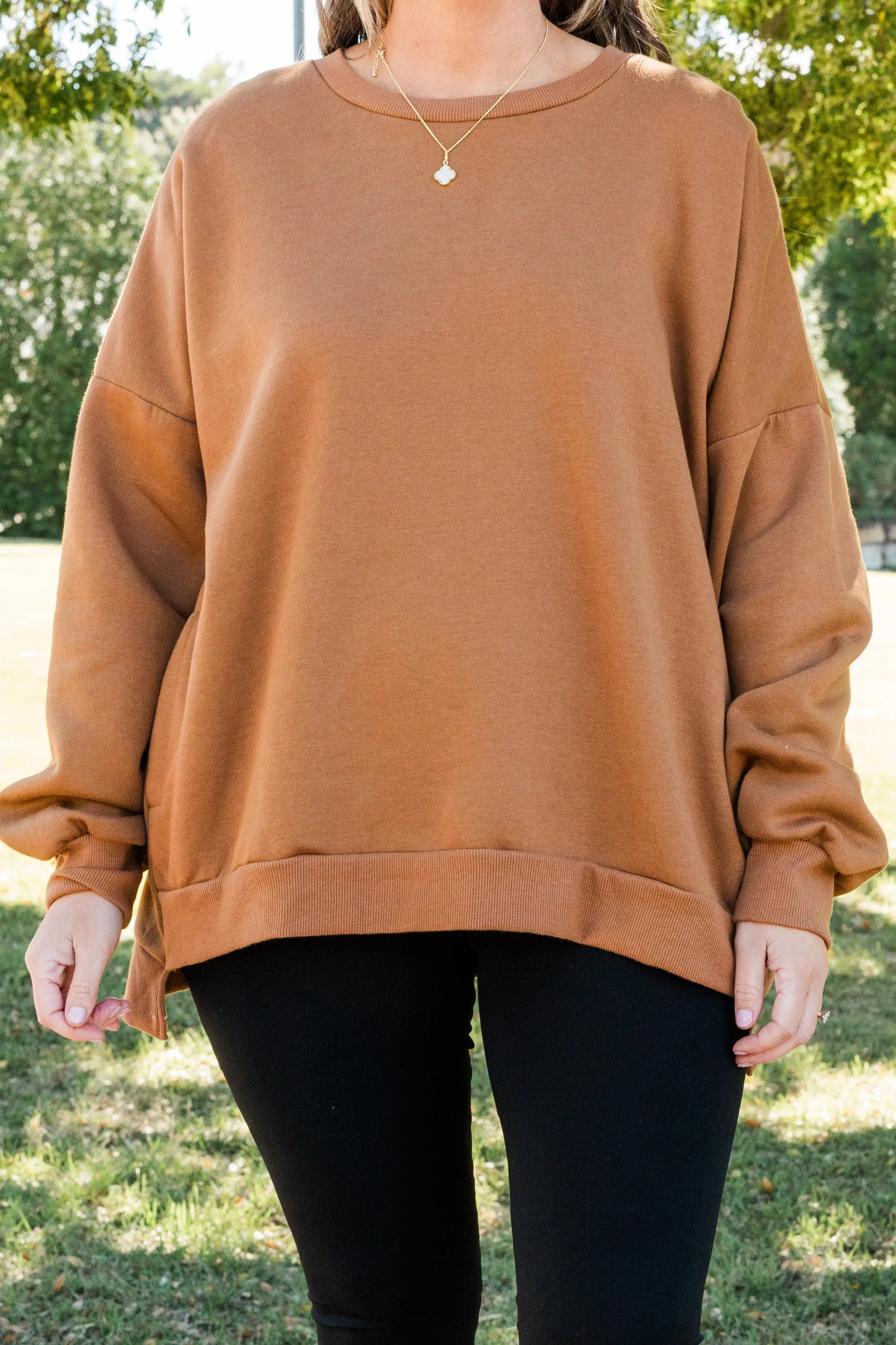 State Of Relaxation Sweatshirt, Deep Camel