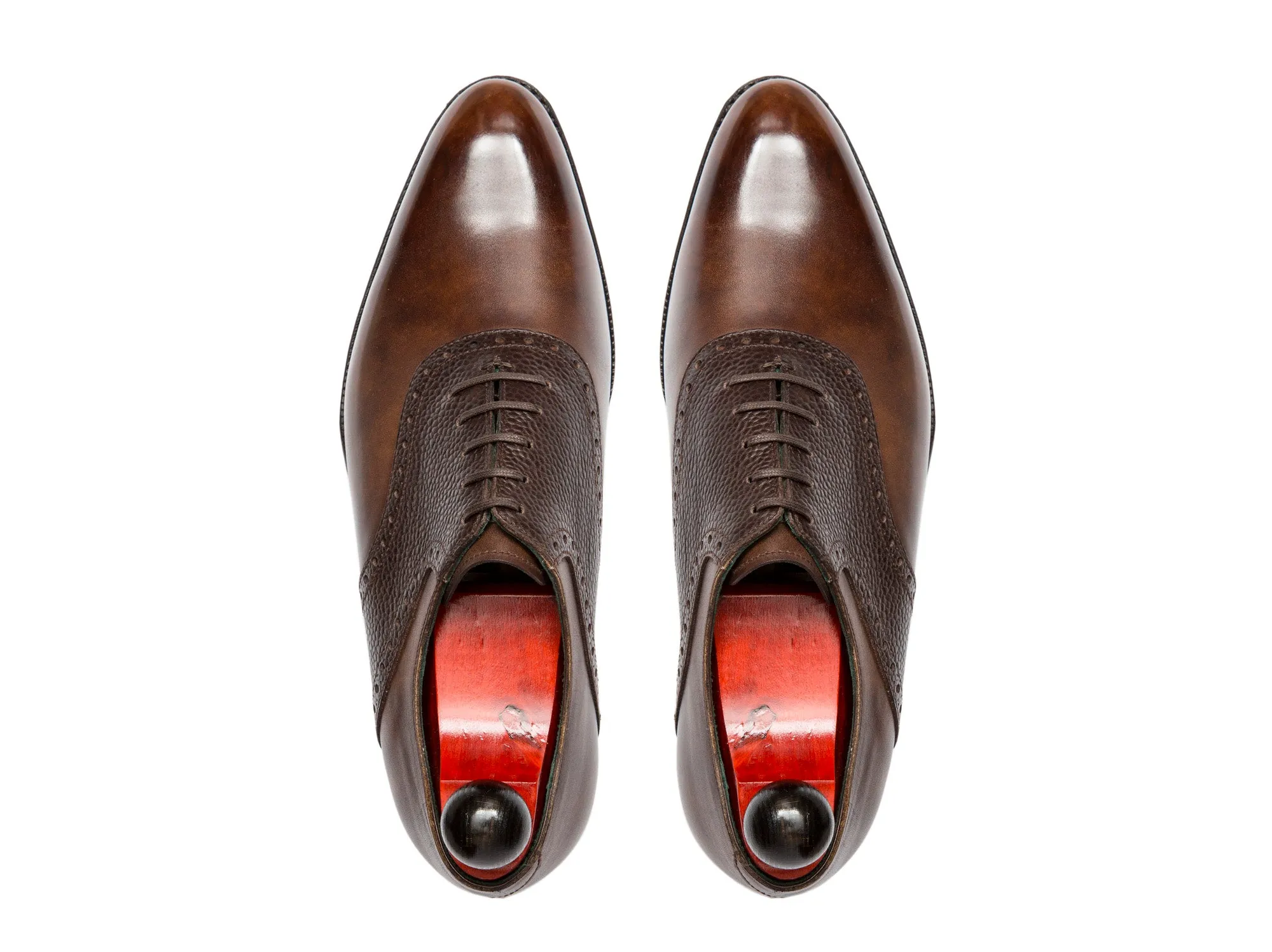 Stefano Redux - MTO - Copper Museum Calf / Dark Brown Scotch Grain - SEA Last - Single Leather Sole