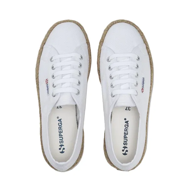 Superga scarpa sneakers da donna in tela con 2730 S00CF20 901 bianco