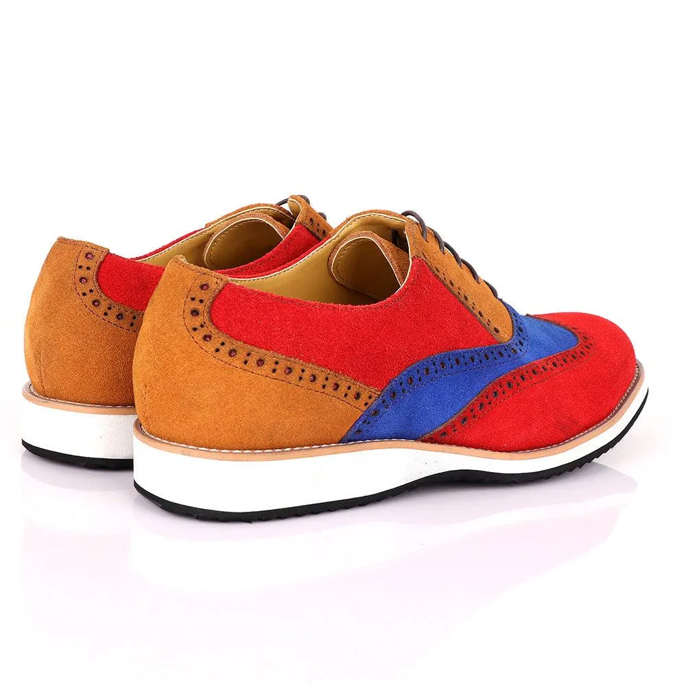 Terry Taylors  Oxford Red with Blue And Brown Mix shoe