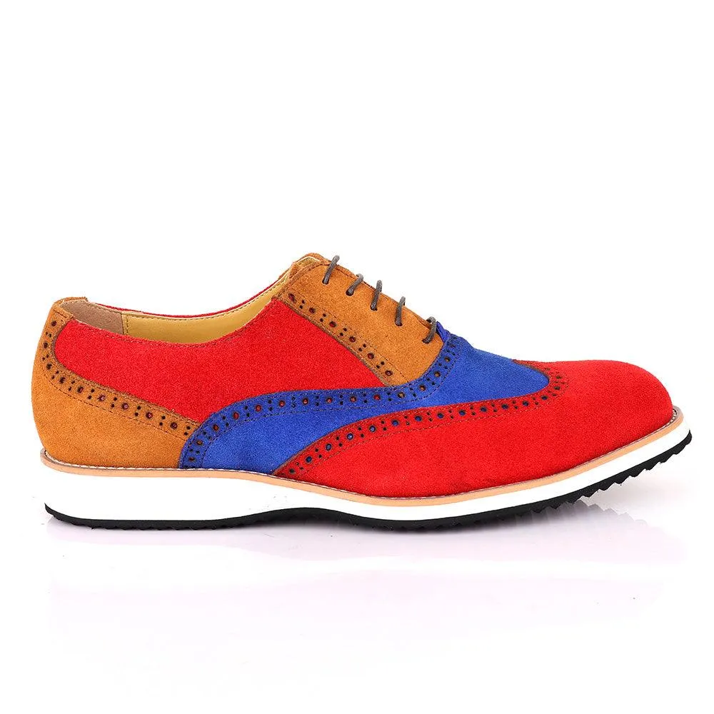 Terry Taylors  Oxford Red with Blue And Brown Mix shoe