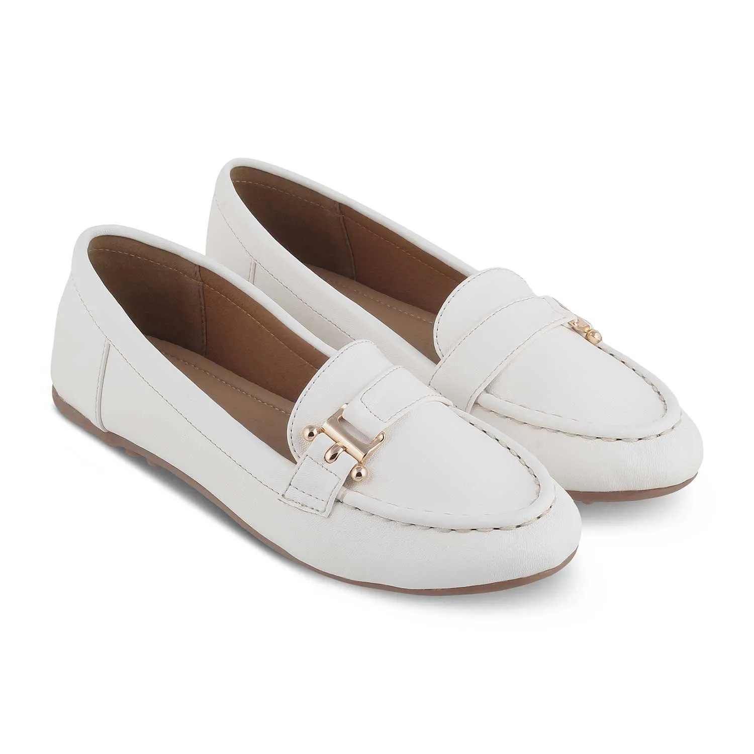 The Lativa White Women's Dress Loafers Tresmode