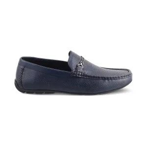 The Open-2 Blue Men's Leather Loafers Tresmode