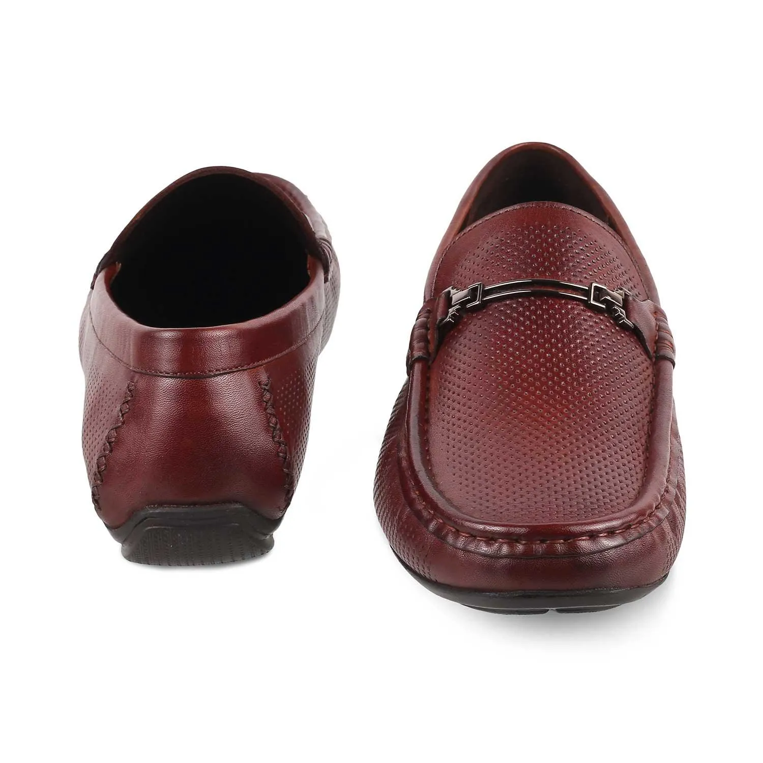 The Open-2 Brown Men's Leather Loafers Tresmode