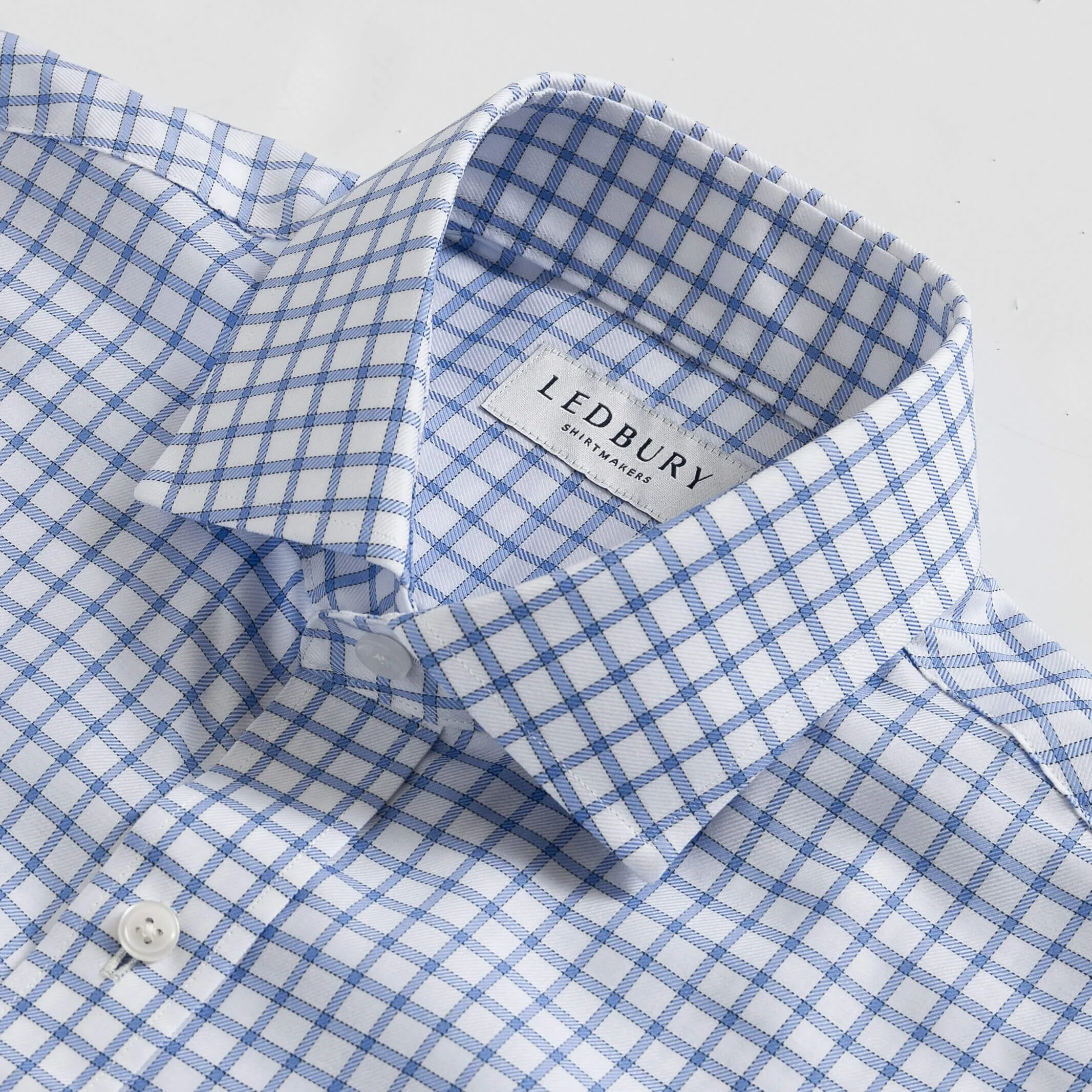 The Powder Blue Bateman Comfort Stretch Custom Shirt