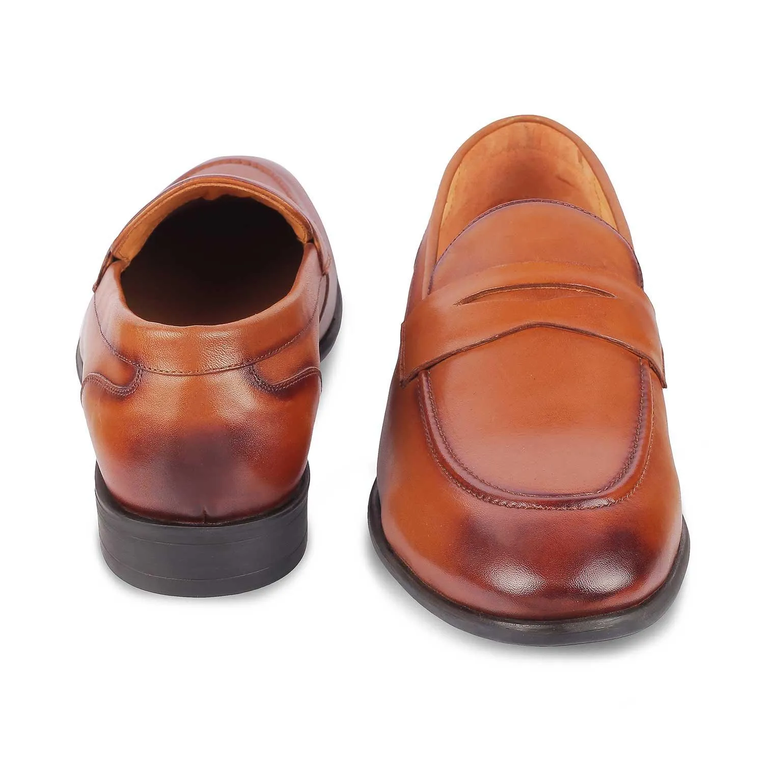 Tresmode Dawson Tan Men's Leather Penny Loafers