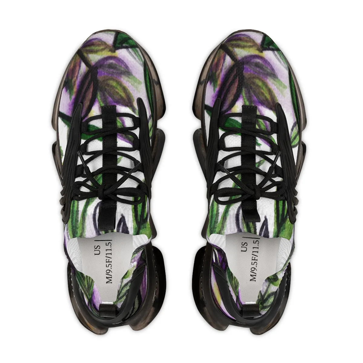 Tropical Leaf Print Men's Shoes, Hawaiian Style Palm Leaves Best Comfy Men's Mesh Sports Sneakers