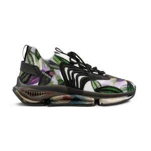 Tropical Leaf Print Men's Shoes, Hawaiian Style Palm Leaves Best Comfy Men's Mesh Sports Sneakers