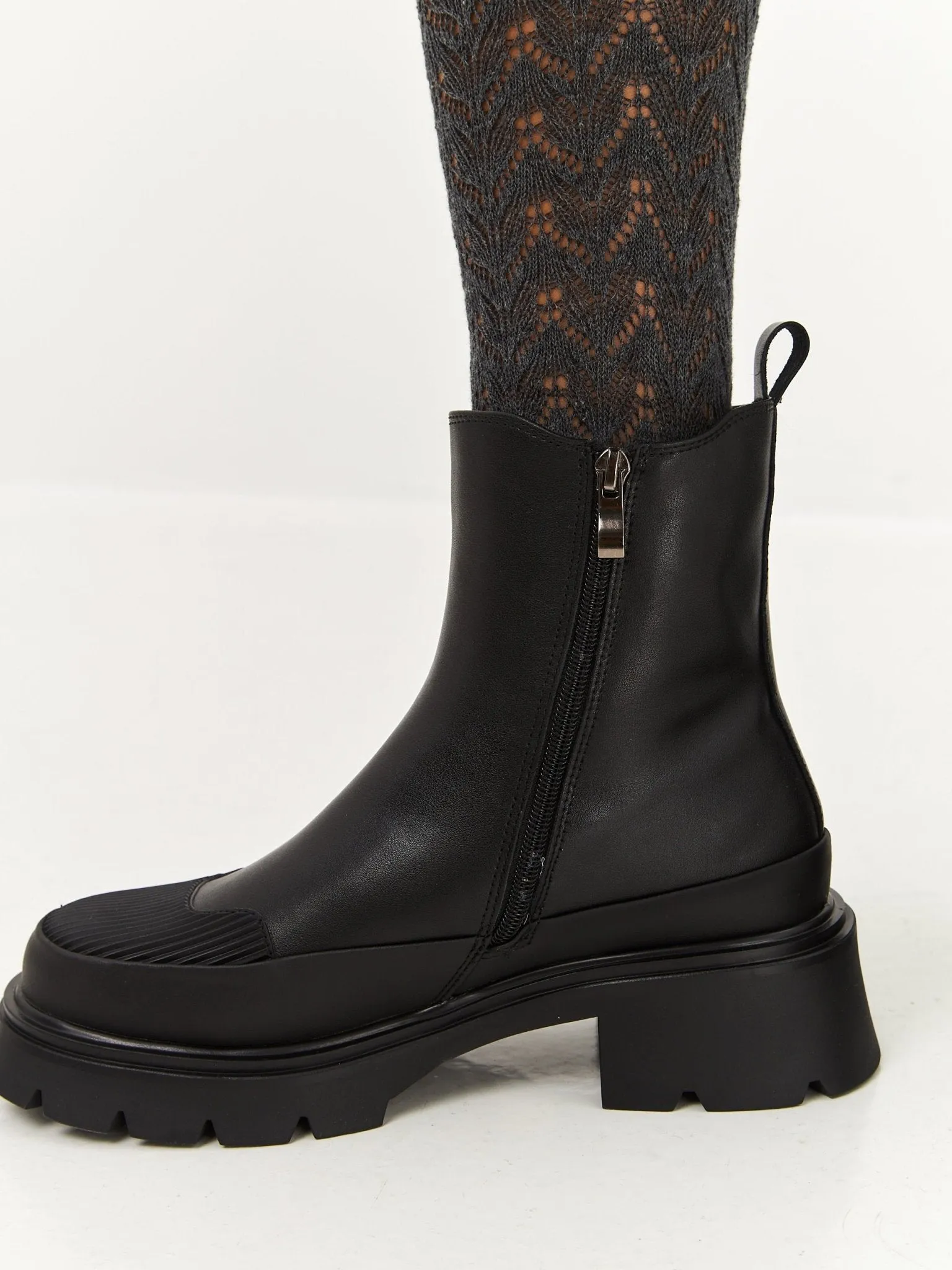 Urban Platform Ankle Boots - Black