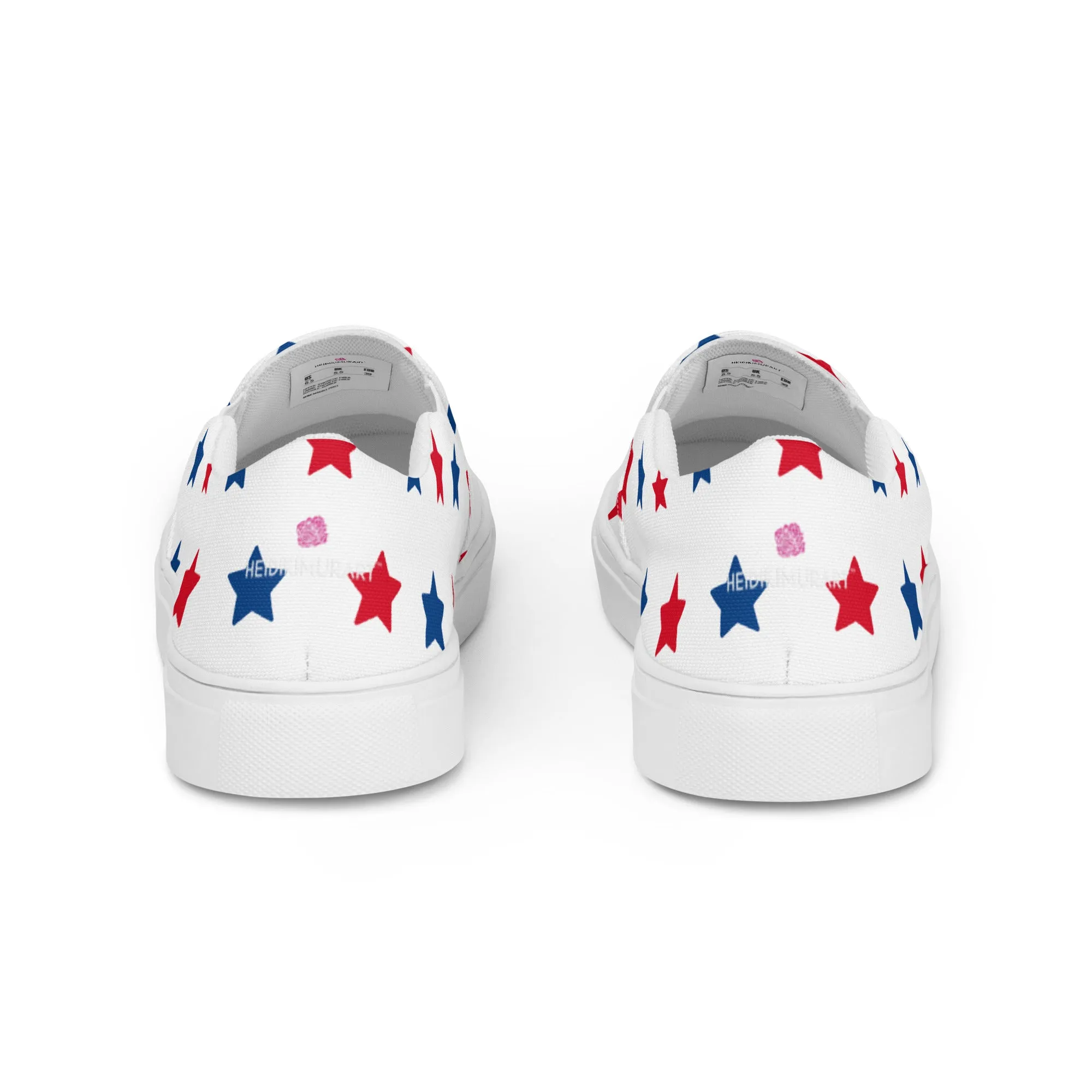 US Flag Women's Sneakers, American Patriotic July Fourth US National Holiday Print Women’s Slip-On Canvas Shoes (US Size: 5-12)