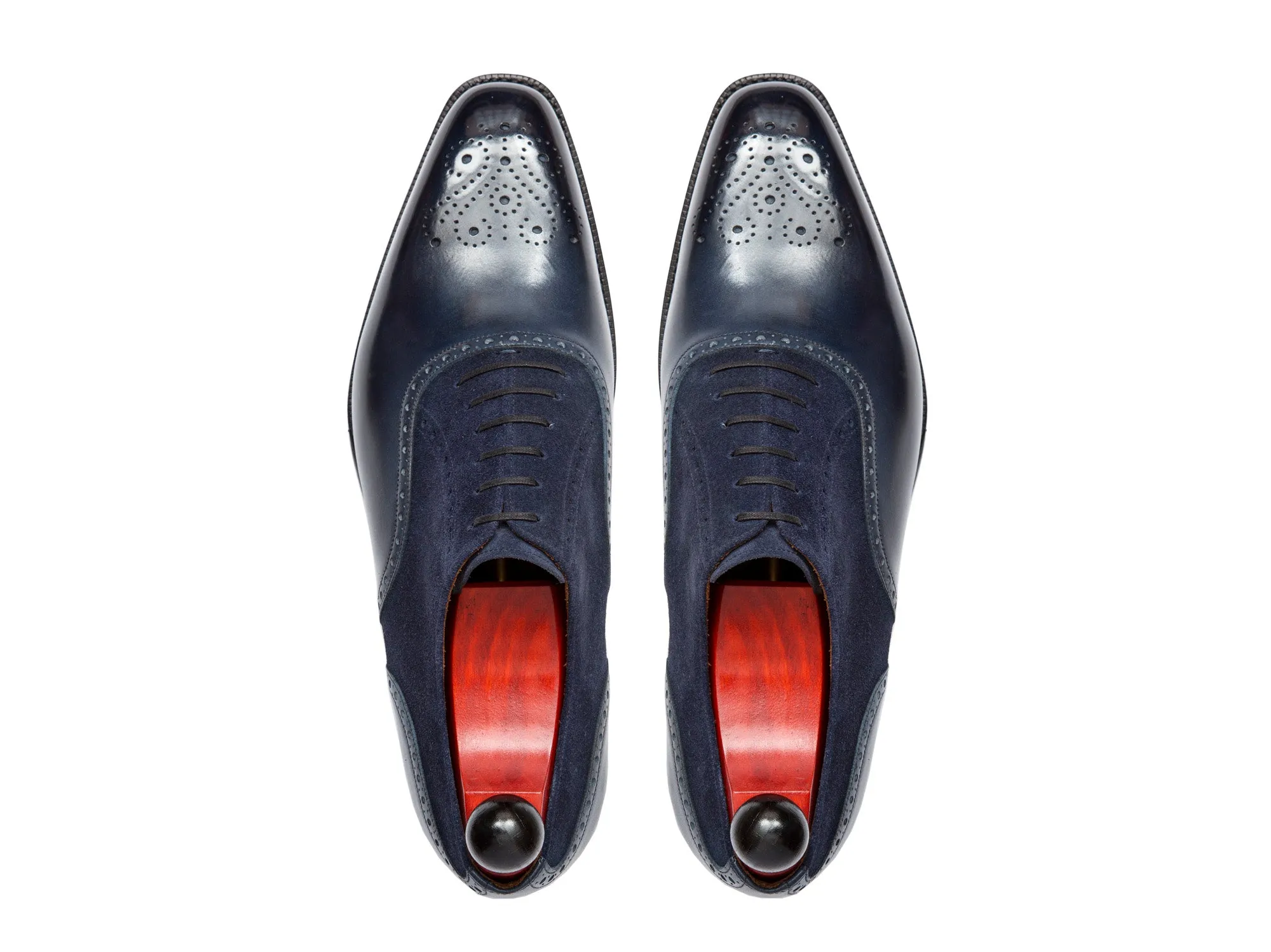 Wallingford - MTO - Shaded Navy Calf / Navy Suede - LPB Last - Single Leather Sole