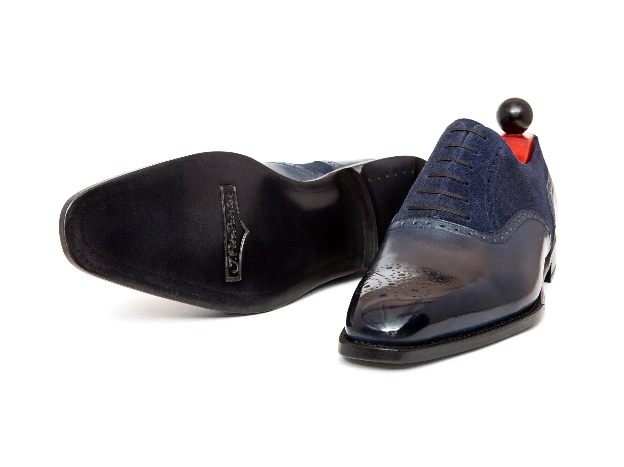 Wallingford - MTO - Shaded Navy Calf / Navy Suede - LPB Last - Single Leather Sole